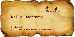 Kello Amaranta névjegykártya